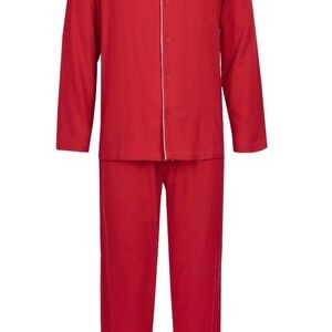 Red Fruit of the Loom Men's Flannel Top and Bottom Pajama Set